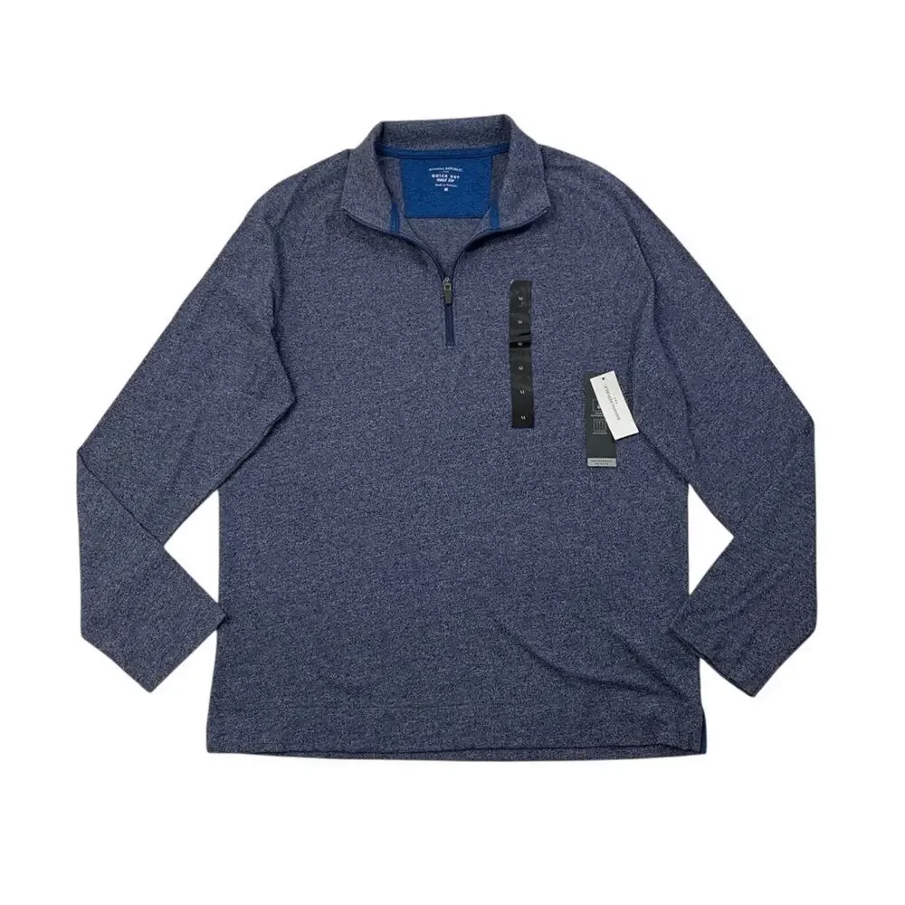 Banana Republic Pullover Mens M Medium Navy Quick Dry Half Zip Performance